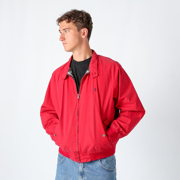 Burgundy Red 90s Polo Ralph Lauren Harrington Jacket (XL)